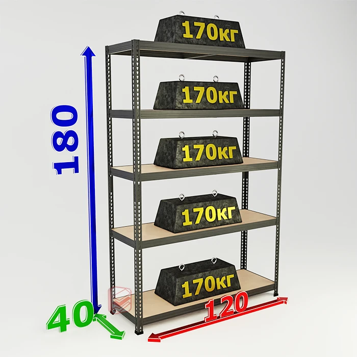Стеллаж в Лофт стиле SBL 180х120х40 5 полок фото СтеллажМастер Стеллаж в Лофт стиле SBL 180х120х40 5 полок фото СтеллажМастер